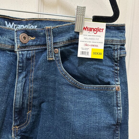 Wrangler Men's Jeans Size 32X30 Blue Free To Stretch Relax Fit Casual Denim NEW - Picture 5 of 13